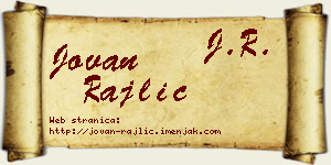 Jovan Rajlić vizit kartica